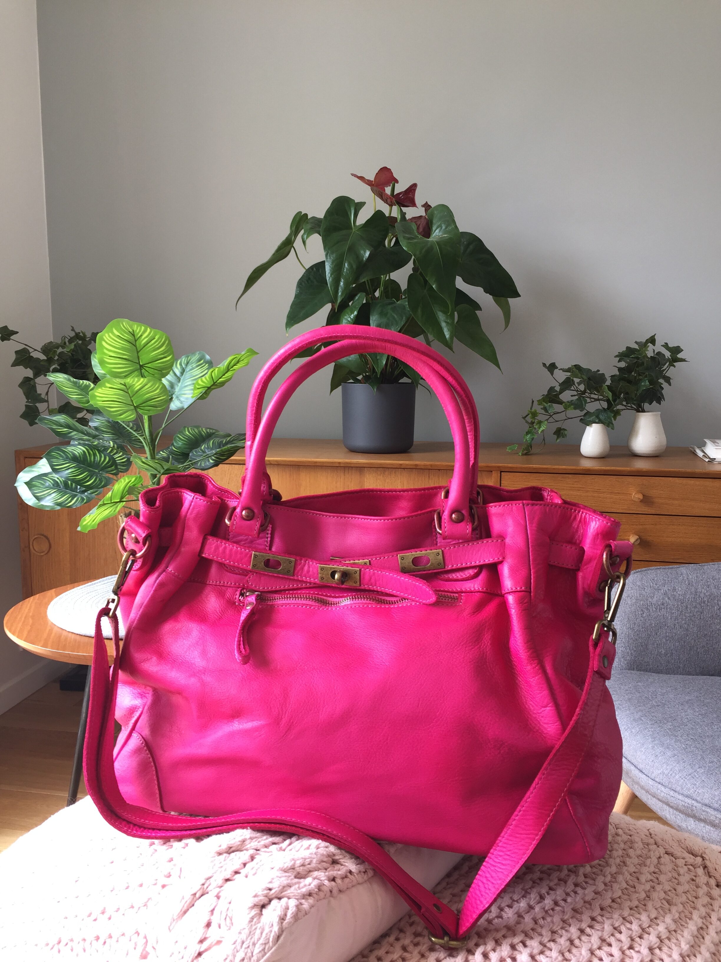 Mini sac cuir rose fushia ILONA - Paiement 4 fois