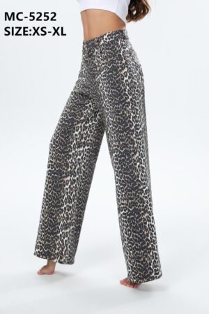 PANTALON  JEAN MELLY ET CO LEOPARD CHOCO