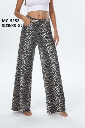 PANTALON  JEAN MELLY ET CO LEOPARD CHOCO