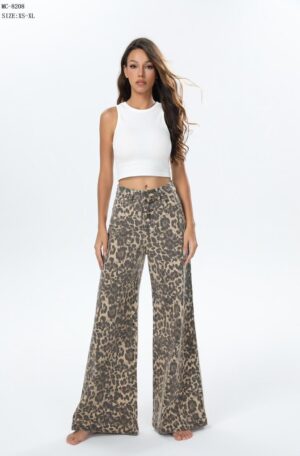 PANTALON JEAN MELLY ET CO LEOPARD BEIGE