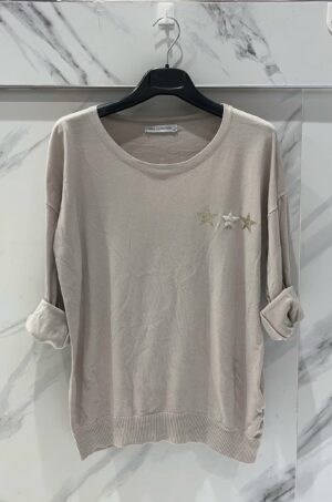 PULL FIN EN VISCOSE 3 PETITE ETOILES ET UNE GRAND ETOILE